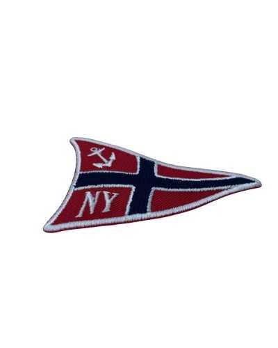 Application Drapeau Bleu Rouge Ancre Blanche Broderie 7x5 Cm