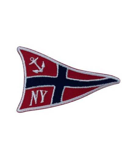 Application Red Blue Flag White Anchor Embroidery 7x5 Cm
