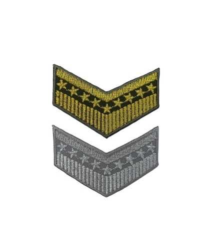 Application Patch Iron-on Patch Military Grade Stars Lurex Thread 55x35 Mm