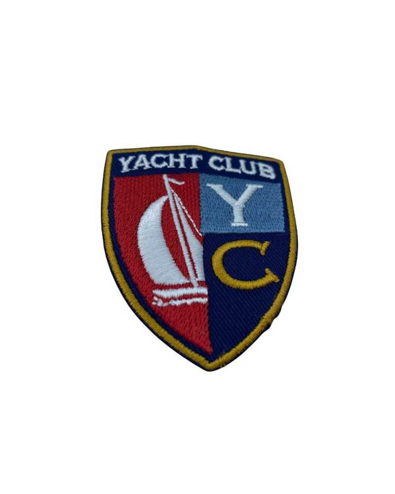 Aplicación Escudo Azul Bordado Yate Velero 5x7 Cm