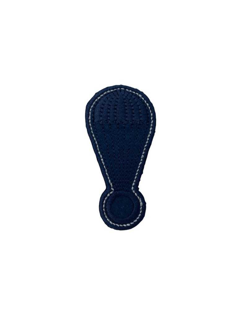 Parche Termoadhesivo Bordado Lurex Plata Paracaídas 6x3 Cm