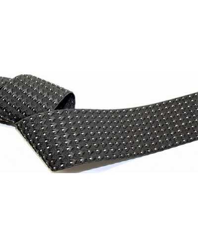 Elastische Besätze, schwarzer silberner Rand, 6 cm hoch