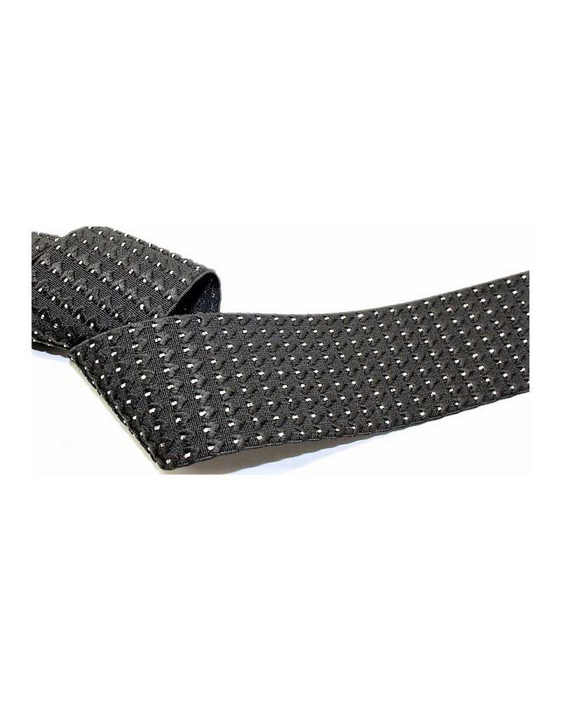 Elastic Trimmings Black Silver Edge 6 cm high