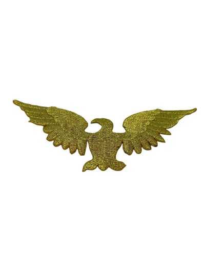 Aufnäher zum Aufbügeln, Gold-Lurex-Adler-Stickerei, 90 x 35 mm