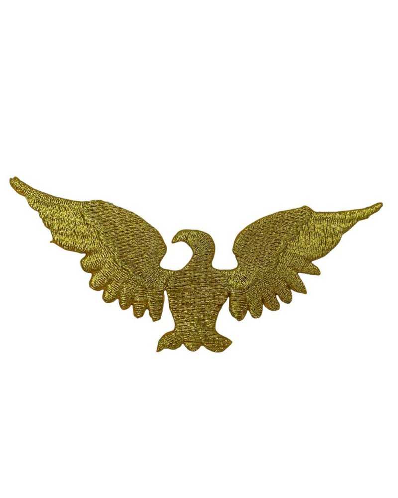 Iron-On Patch Application Gold Lurex Eagle Embroidery 90x35 Mm