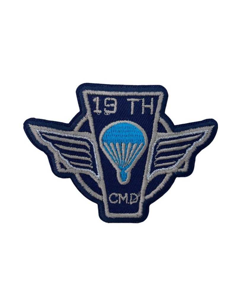 Thermoadhäsive Anwendung Lurex-Stickerei-Patch-Fallschirm 80 x 55 mm