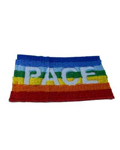 Aplicación Termoadhesiva Parche Bordado Bandera de la Paz 6x4 Cm