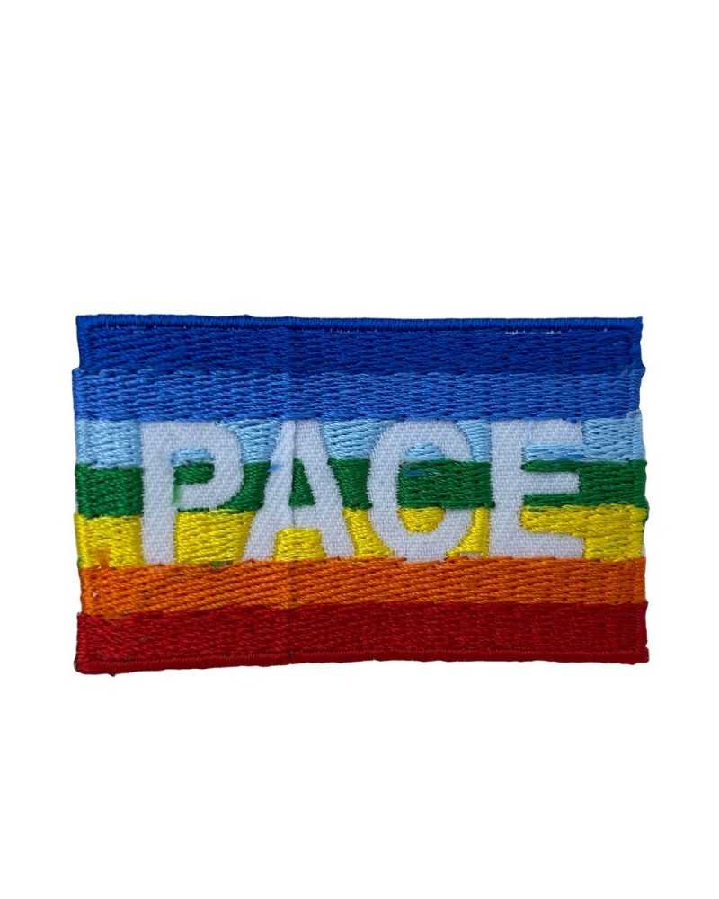 Aplicación Termoadhesiva Parche Bordado Bandera de la Paz 6x4 Cm