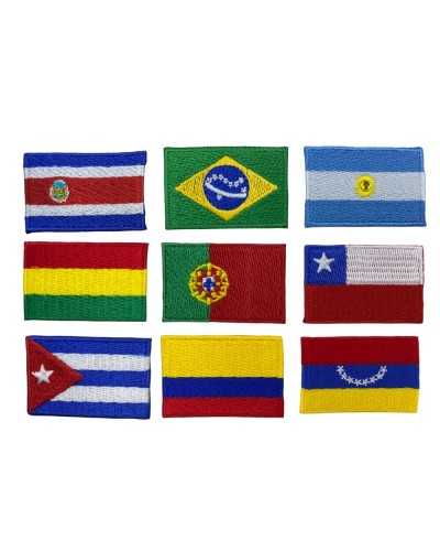 Anwendung Aufnäher zum Aufbügeln, bestickt, Marbet-Flagge, Südamerika, 25 x 40 mm