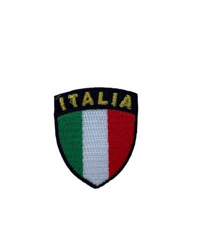 Aufbügelbare Applikation Lurex Italy Patch Marbet Small Shield 30x35 mm