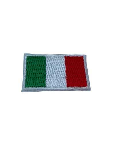 Applicazione Termo Adesiva Ricamata Patch Marbet Bandiera Piccola Italia 30x18 Mm