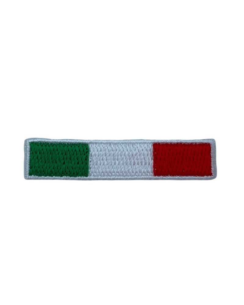 Applicazione Termoadesiva Ricamata Patch Marbet Bandiera Italia  Rettangolare 10x45 Mm