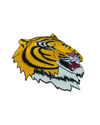 Iron-on Application Marbet Patch Tiger Head Embroidery Yellow Black 85x100 Mm