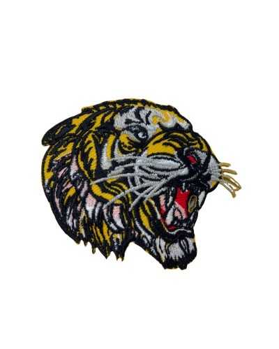 Aufnäher zum Aufbügeln, bestickter Tigerkopf, 6 x 5 cm