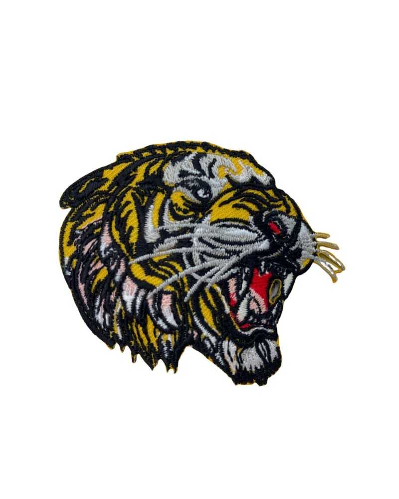 Aufnäher zum Aufbügeln, bestickter Tigerkopf, 6 x 5 cm