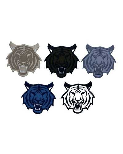 Application Patch Iron-on Patch Fabric Embroidery Tiger Head Lurex Ears 8x7 Cm