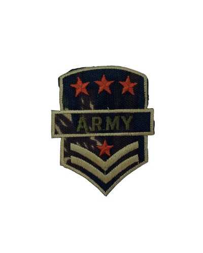 Iron-On Application Military Camouflage Patch Embroidery ARMY Stars Grade 55x70 Mm