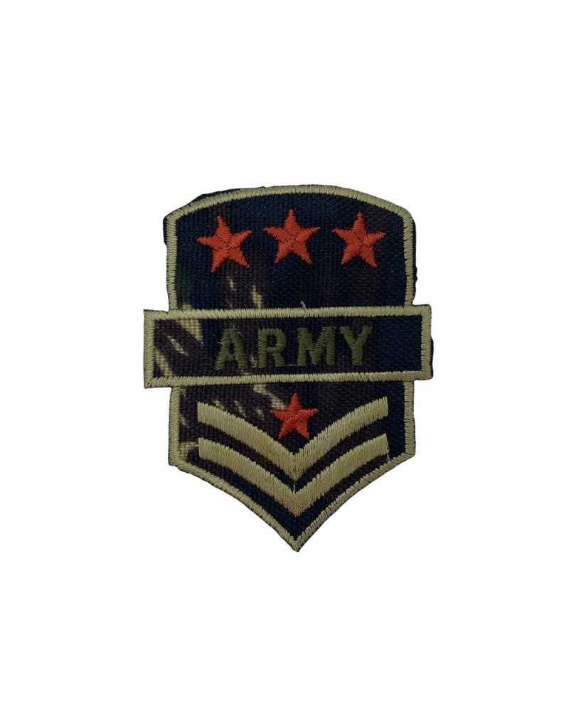 Iron-On Application Military Camouflage Patch Embroidery ARMY Stars Grade 55x70 Mm