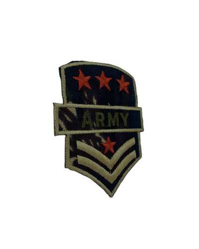 Iron-On Application Military Camouflage Patch Embroidery ARMY Stars Grade 55x70 Mm