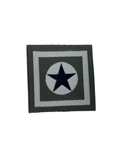 Parche Termoadhesivo Bordado Estrella Negra Militar Verde 4,5 Cm Alto