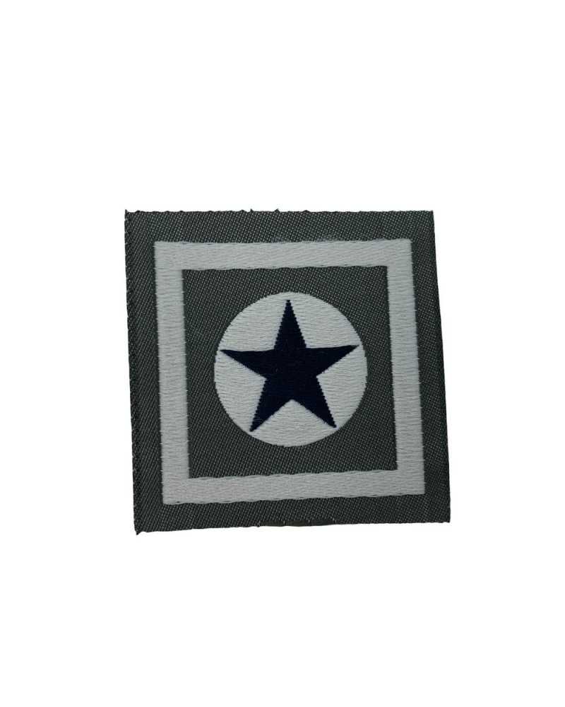 Parche Termoadhesivo Bordado Estrella Negra Militar Verde 4,5 Cm Alto