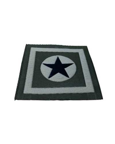 Ecusson Application Thermocollant Broderie Etoile Noire Militaire Vert 4,5 Cm De Haut