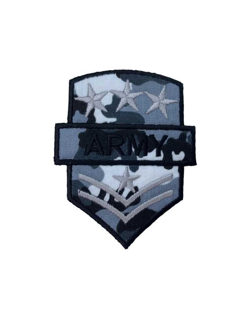 Anwendung Aufnäher zum Aufbügeln, militärischer Tarnstoff, kleine Stickerei, ARMY-Sterne, Güteklasse 3 x 4 cm