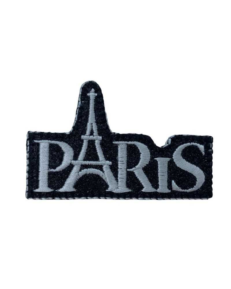 Thermoadhesive Application Patch Glitter Lurex Embroidered Paris Written 70x45 Mm