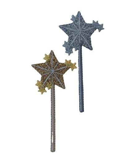 Application Écusson Thermocollant Bébé Broderie Baguette Magique Étoile 85x40 Mm