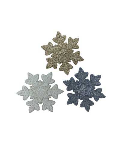 Application Patch Iron-on Patch Star Ice Snow Glitter Embroidery 55x55 Mm