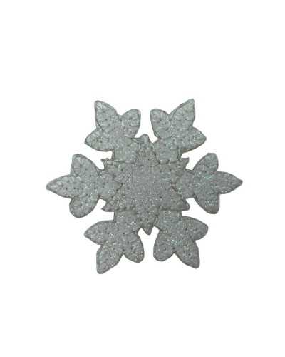 Application Patch Ecusson Thermocollant Star Ice Snow Glitter Broderie 55x55 Mm