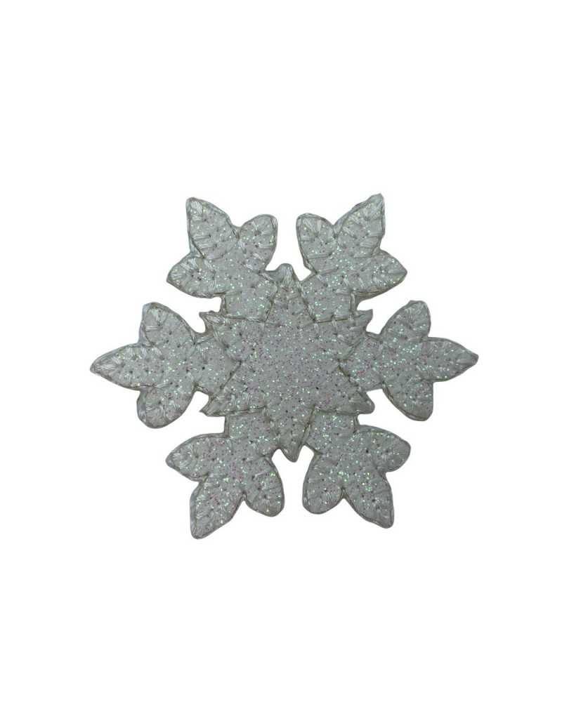 Application Patch Ecusson Thermocollant Star Ice Snow Glitter Broderie 55x55 Mm
