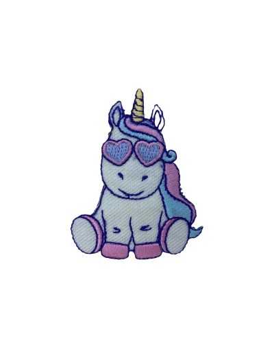 Application Écusson Thermocollant Bébé Licorne Assise 65x50 Mm