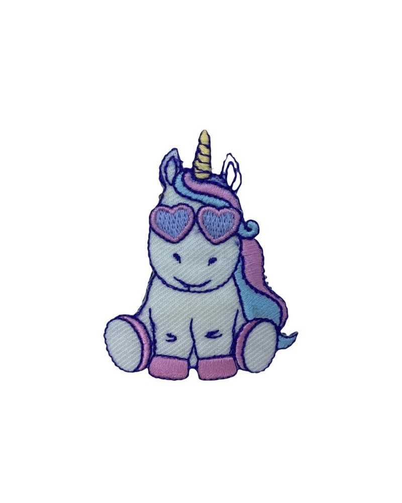 Anwendung Aufnäher zum Aufbügeln, Baby-Einhorn, sitzend, 65 x 50 mm