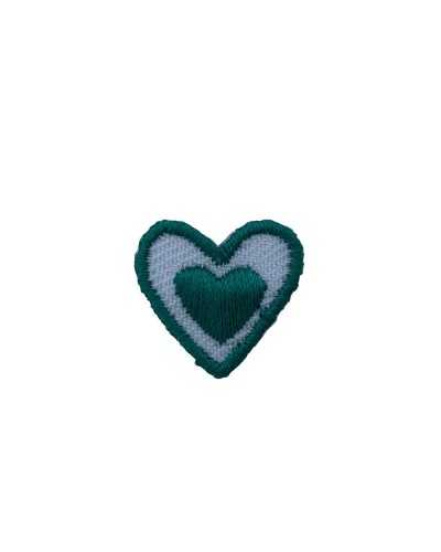 Application Ecusson Thermocollant Bébé Blanc Coeur Broderie 2 Cm