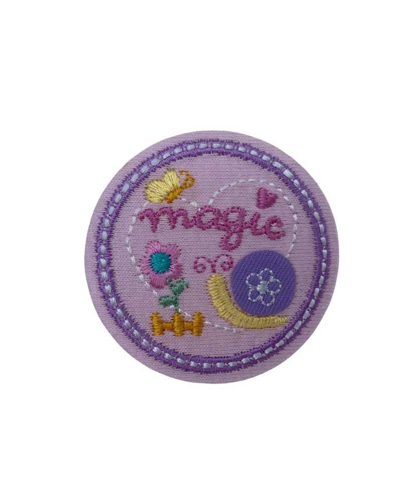 Rose Application Écrit Broderie Bébé Patch Thermoadhésif Patch Rond 5 Cm