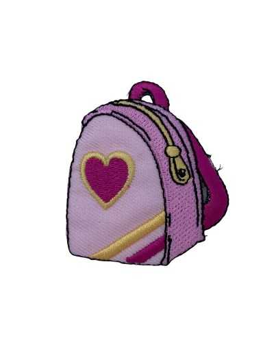 Thermoadhäsive Anwendung Rosa Rucksack-Herz-Stickerei-Patch 5x6 cm