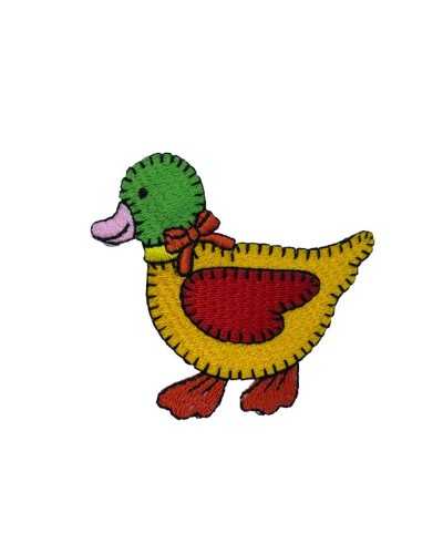 Anwendung Aufnäher zum Aufbügeln, bestickt, farbige Ente, 6 x 6 cm