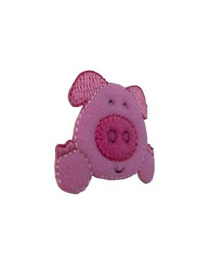 Application Thermocollante Cochon Rose Patch 5x4 Cm