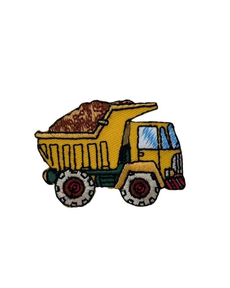 Écusson Broderie Camion Construction Jaune Application Thermocollante 50x35 Mm