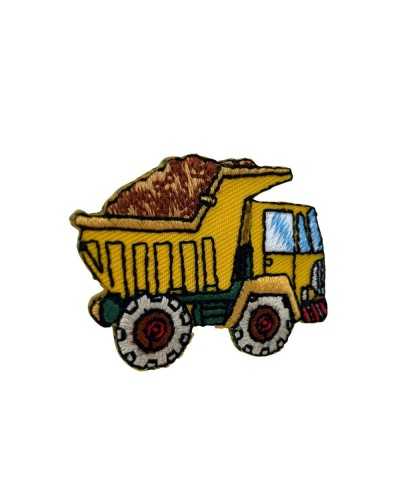 Écusson Broderie Camion Construction Jaune Application Thermocollante 50x35 Mm