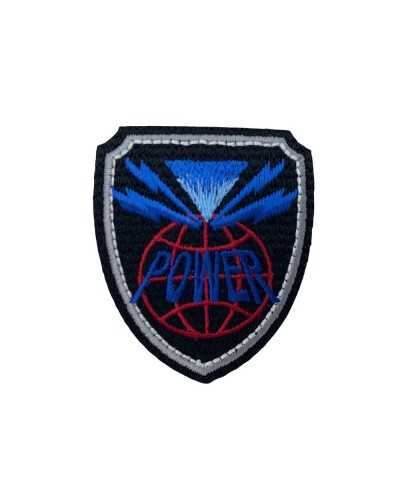 Application Thermocollante Black Shield Patch Power Sport Broderie 55x50 Cm