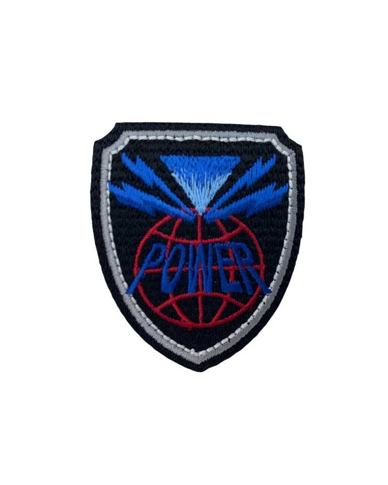 Application Thermocollante Black Shield Patch Power Sport Broderie 55x50 Cm