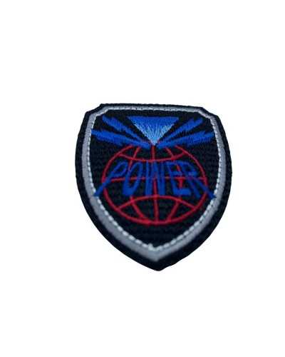 Aplicación Termoadhesiva Parche Escudo Negro Power Sport Bordado 55x50 Cm