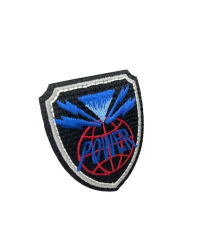 Application Thermocollante Black Shield Patch Power Sport Broderie 55x50 Cm