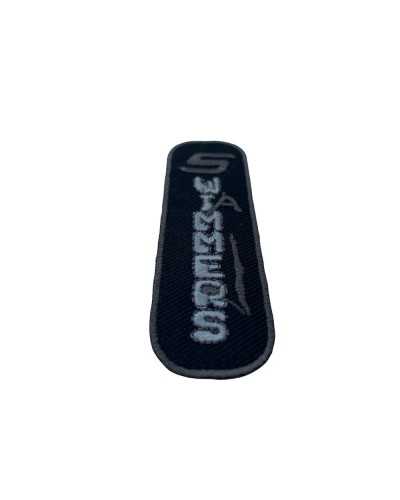 Iron-on Application Black Patch Gray Embroidery Written 80x25 Mm
