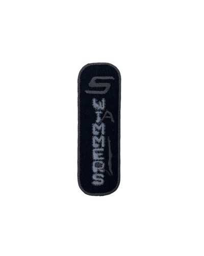 Iron-on Application Black Patch Gray Embroidery Written 80x25 Mm