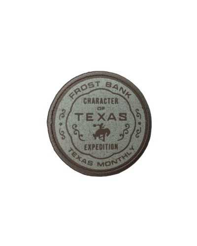 Thermoadhesive Application Round Beige Patch Written Texas 45 Mm