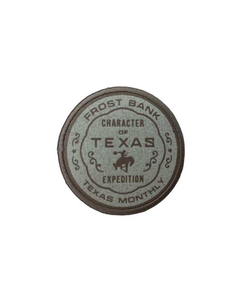 Thermoadhesive Application Round Beige Patch Written Texas 45 Mm