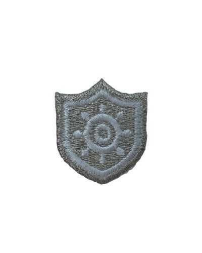 Iron-on Application Silver Lurex Shield Embroidery White Rudder 30x35 Mm